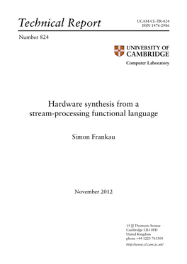 Hardware Synthesis from a Stream-Processing Functional Language