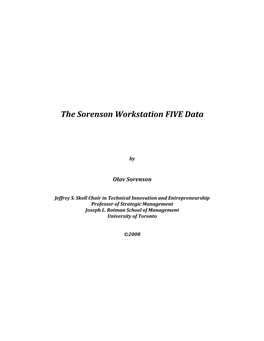 FIVE Documentation Sorenson Workstation