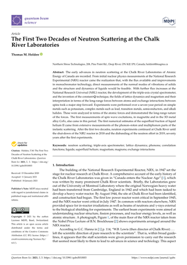 The First Two Decades of Neutron Scattering at the Chalk River Laboratories