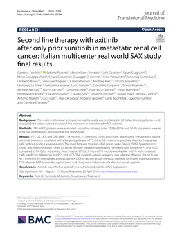 Second Line Therapy with Axitinib After