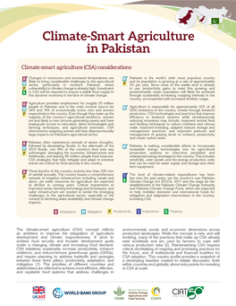 Climate-Smart Agriculture in Pakistan