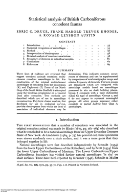 Statistical Analysis of British Carboniferous Conodont Faunas