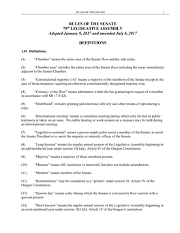 79Th Legislative Assembly Senate Rules