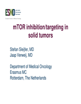 Mtor Inhibition/Targeting in Solid Tumors