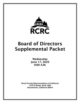 Board of Directors Supplemental Packet