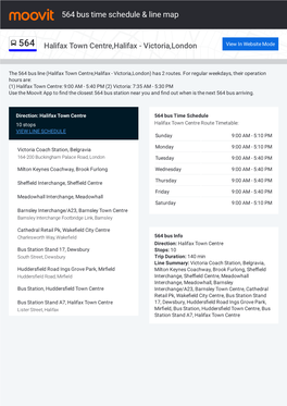 564 Bus Time Schedule & Line Route