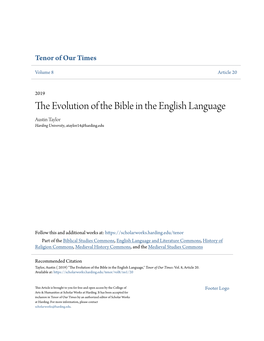 The Evolution of the Bible in the English Language