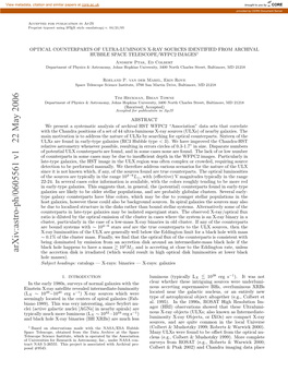 Arxiv:Astro-Ph/0605561 V1 22 May 2006