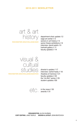 Art & Art History Visual & Cultual Studies Etc