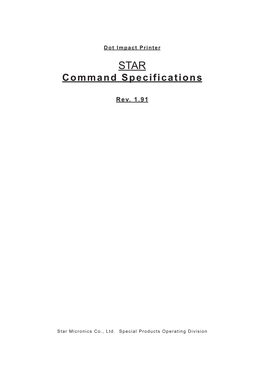 STAR Command Specifications