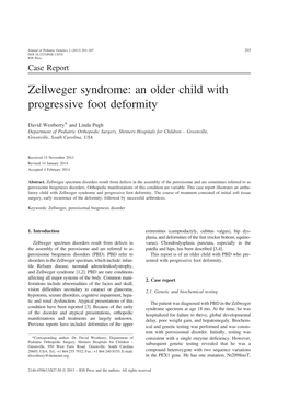 Zellweger Syndrome: an Older Child with Progressive Foot Deformity