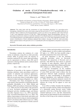 Oxidation of Morin (2’,3,4’,5,7-Pentahydroxyflavone) with a Peroxidase Homogenate from Onion