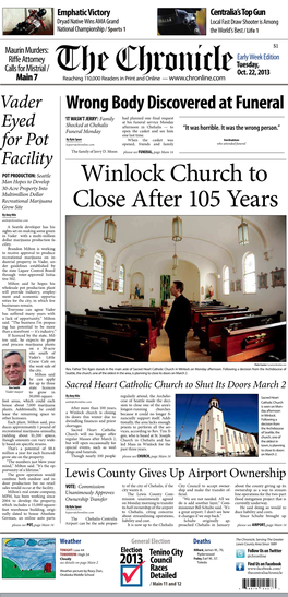 Winlock Church to Close After 105 Years