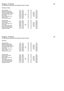 Bridgend - Porthcawl 63 Via Aberkenfig, Kenfig Hill, Pyle, Marlas & North Cornelly