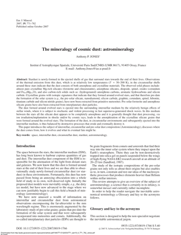 The Mineralogy of Cosmic Dust: Astromineralogy