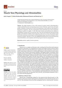 Muscle Tone Physiology and Abnormalities