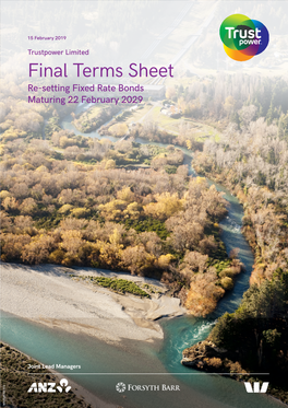 Final Terms Sheet Re-Setting Fixed Rate Bonds Maturing 22 February 2029