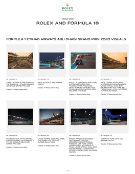 Rolex and F Olex and Formula 1® Ormula 1®