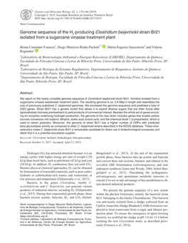 Genome Sequence of the H2-Producing Clostridium Beijerinckii Strain Br21 Isolated from a Sugarcane Vinasse Treatment Plant