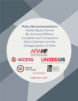 Policy Recommendations to Address These Inequities Through Legislation, Regulatory Changes, Or Policy Guidance at Both the State and Federal Level