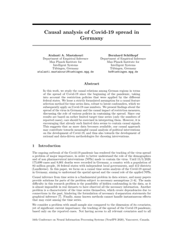 Causal Analysis of Covid-19 Spread in Germany