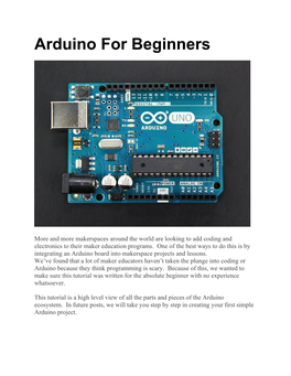 Arduino for Beginners