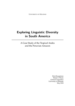 Exploring Linguistic Diversity in South America