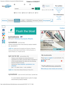 Synostosis | Definition of Synostosis by Medical Dictionary Visited on 5/30/2017
