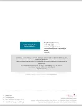 Redalyc.NEW DISTRIBUTION RECORD of Cryptotermes Brevis