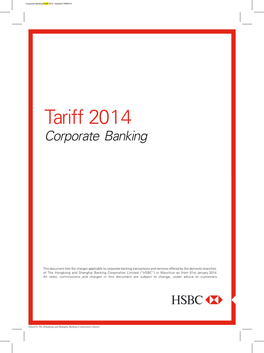 Corporate Banking Tariff 2014 - Updated 19NOV14