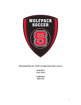 Marketing Plan for North Carolina State Men's Soccer Josh Katz Cory