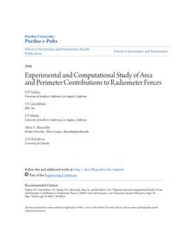 Experimental and Computational Study of Area and Perimeter Contributions to Radiometer Forces N P