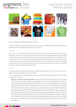 How Digital Textile Printing Works