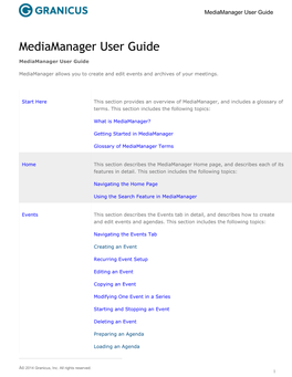 Mediamanager User Guide