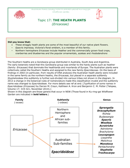 Ericaceae Notes 2017.Pdf