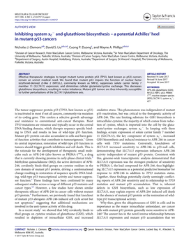 A Potential Achilles' Heel in Mutant-P53 Cancers