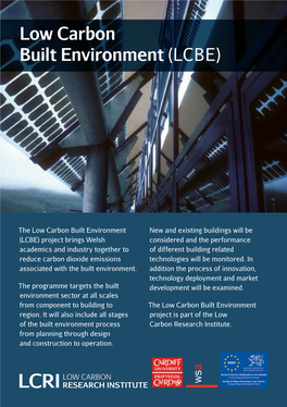 Low Carbon Built Environment (LCBE)