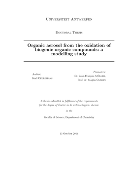 Organic Aerosol from the Oxidation of Biogenic Organic Compounds: a Modelling Study