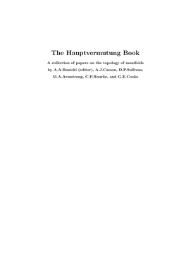 The Hauptvermutung Book