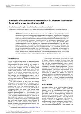 Analysis of Ocean Wave Characteristic in Western Indonesian Seas Using Wave Spectrum Model