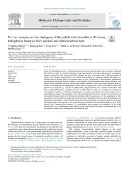 Further Analyses on the Phylogeny of the Subclass Scuticociliatia (Protozoa, Ciliophora) Based on Both Nuclear and Mitochondrial