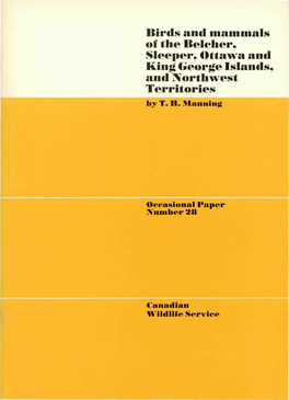 Birds and Mammals of the Belcher, Sleeper, Ottawa, and King George Islands, Northwest Territories