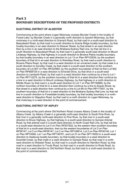 Part 3 BOUNDARY DESCRIPTIONS of the PROPOSED DISTRICTS