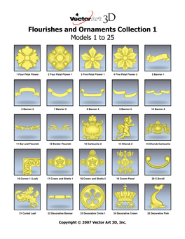 Flourishes and Ornaments Collection 1 Models 1 to 25