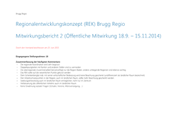Regionalentwicklungskonzept (REK) Brugg Regio Mitwirkungsbericht 2