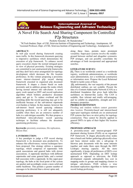 A Novel File Search and Sharing Component in Controlled P2p Structures Pechetty Sireesha1, M