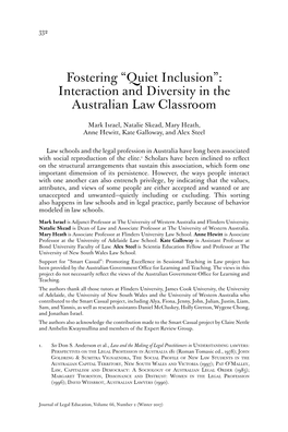 Interaction and Diversity in the Australian Law Classroom