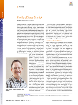 Profile of Steve Granick