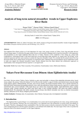 Analysis of Long-Term Natural Streamflow Trends in Upper Euphrates River Basin