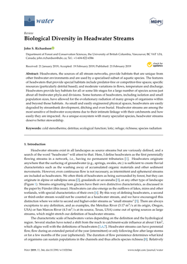 Biological Diversity in Headwater Streams